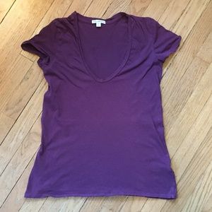 James Perse T-Shirt Tee Scoop 2 Medium Purple